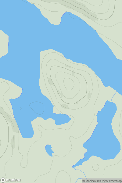 Thumbnail image for Aird Mhor [Loch Maree to Loch Broom] showing contour plot for surrounding peak